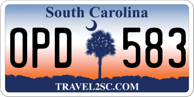 SC license plate OPD583