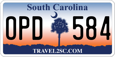 SC license plate OPD584