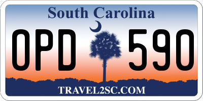 SC license plate OPD590