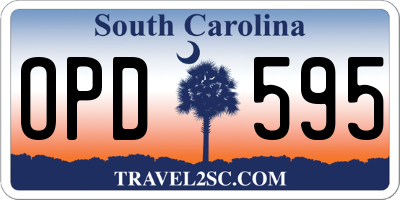 SC license plate OPD595