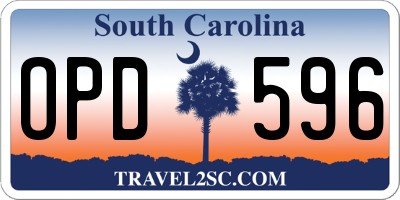 SC license plate OPD596