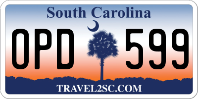 SC license plate OPD599