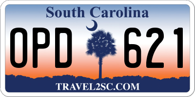 SC license plate OPD621
