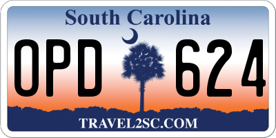 SC license plate OPD624