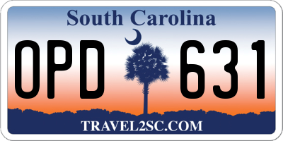 SC license plate OPD631