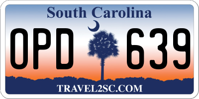 SC license plate OPD639