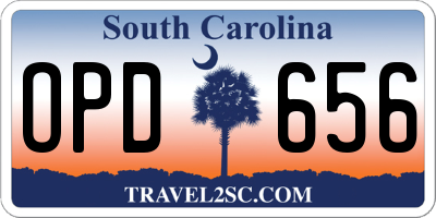 SC license plate OPD656