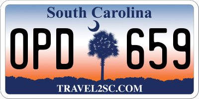 SC license plate OPD659