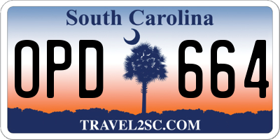 SC license plate OPD664