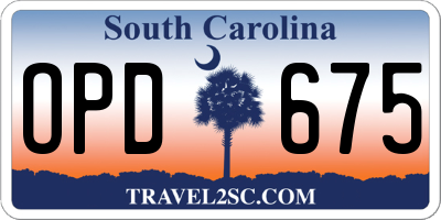SC license plate OPD675
