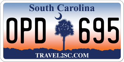 SC license plate OPD695