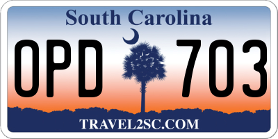 SC license plate OPD703