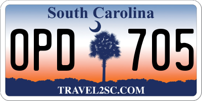 SC license plate OPD705
