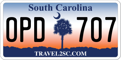 SC license plate OPD707