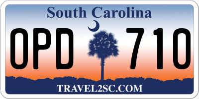 SC license plate OPD710