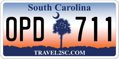 SC license plate OPD711