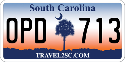 SC license plate OPD713