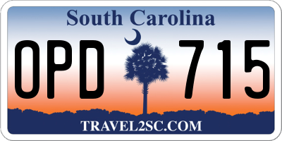 SC license plate OPD715