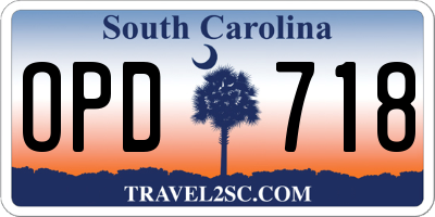 SC license plate OPD718