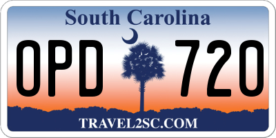 SC license plate OPD720