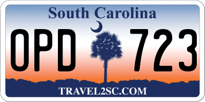 SC license plate OPD723