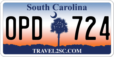 SC license plate OPD724