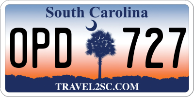 SC license plate OPD727