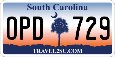 SC license plate OPD729