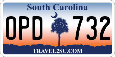 SC license plate OPD732