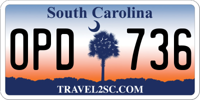 SC license plate OPD736