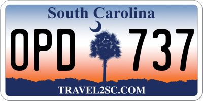SC license plate OPD737