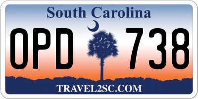 SC license plate OPD738