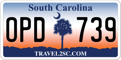 SC license plate OPD739
