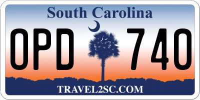 SC license plate OPD740