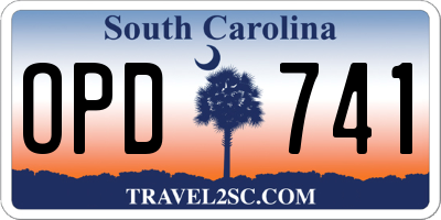 SC license plate OPD741