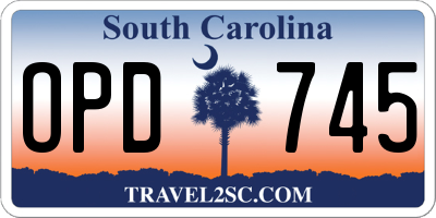 SC license plate OPD745