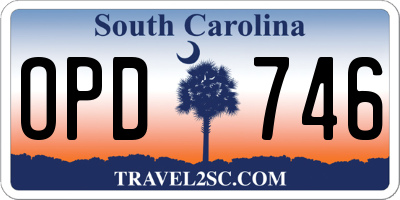 SC license plate OPD746