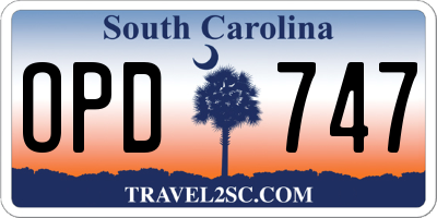 SC license plate OPD747