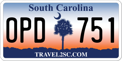 SC license plate OPD751
