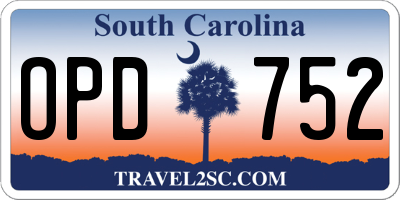 SC license plate OPD752