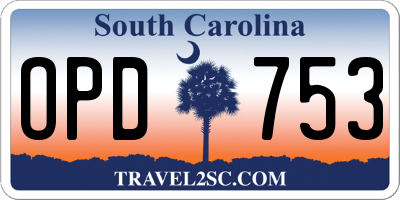 SC license plate OPD753