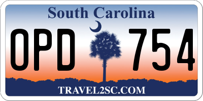 SC license plate OPD754