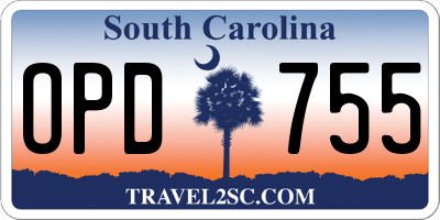 SC license plate OPD755