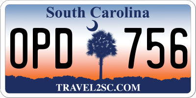 SC license plate OPD756