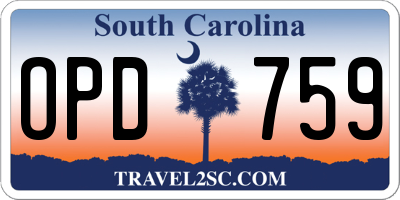 SC license plate OPD759