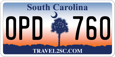 SC license plate OPD760