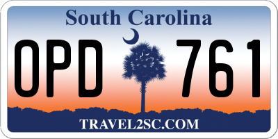 SC license plate OPD761