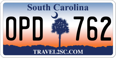 SC license plate OPD762