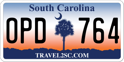 SC license plate OPD764