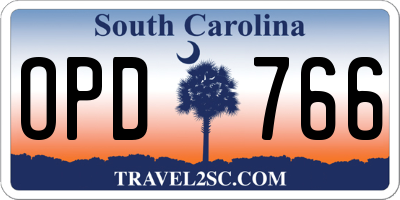 SC license plate OPD766
